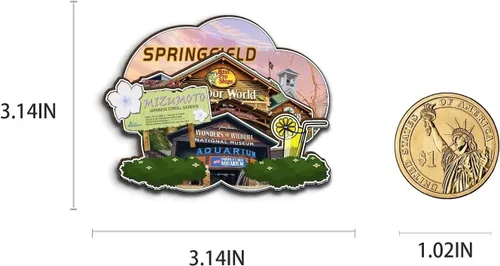 Vista 3 de Imán de madera para nevera de Springfield Missouri, Estados Unidos, 3D, monumentos de viaje, coleccionables, recuerdos, decoración hecha a mano