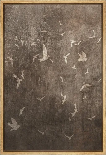 Vista 3 de SIGNWIN Lienzo enmarcado para pared, diseño de planta de bosque de montaña verde pastel, naturaleza, ilustraciones de área silvestre, arte moderno
