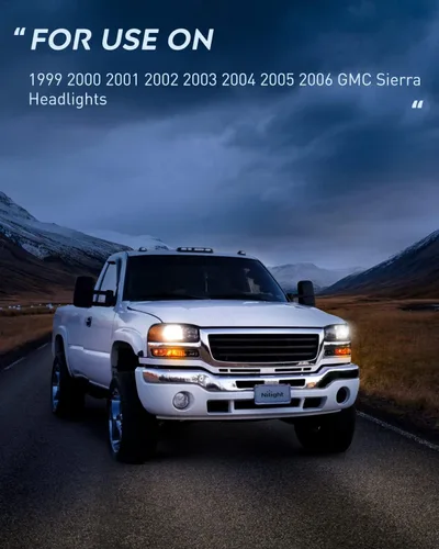 Vista 8 de Nilight Conjunto de faros delanteros compatible con GMC Sierra Yukon 1999, 2000, 2001, 2002, 2003, 2004, 2005, 2006, GMC Sierra Yukon, lente