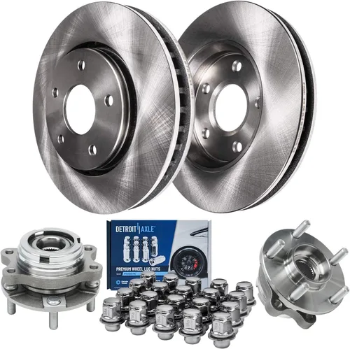 Vista 15 de Detroit Axle - Kit de frenos para Nissan Rogue 2014-2019, 2015 2016 2017 2018 Rotores de freno de disco de cerámica Reemplazo de pastillas de freno