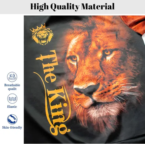 Vista 3 de Lion King - Conjunto de sudadera con capucha para hombre con estampado 3D para hombres grandes y altos, 2 piezas