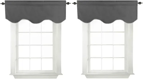 Vista 42 de Turquoize - Cenefa opaca para ventanas de cocina/baño/sala de estar/dormitorio con aislamiento térmico, cenefa festoneada con bolsillo para Aqua