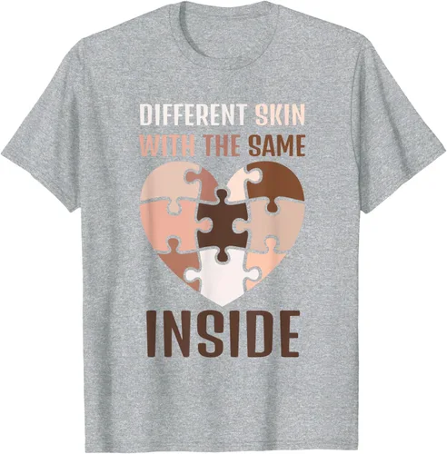 Vista 39 de Camiseta con texto en inglés "Black History Month Different Skin With The Same Love Inside