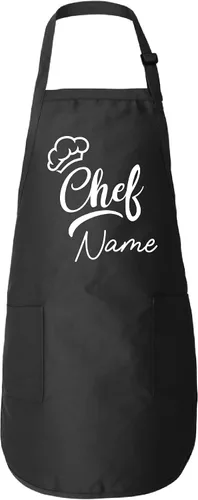 Vista 2 de Personalización Chef Delantal con Bolsillos Bordado OPCIONAL DISPONIBLE