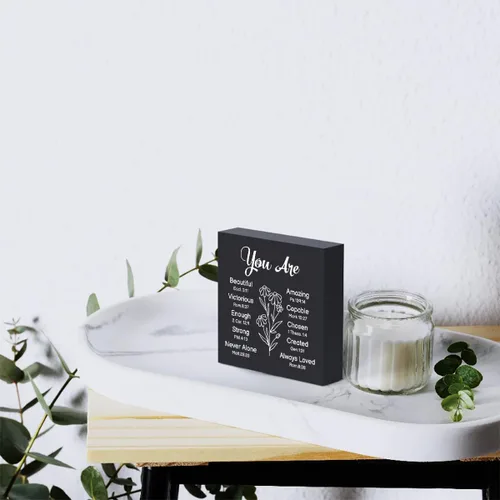 Vista 6 de Regalos religiosos para mujeres, regalos cristianos, caja de madera cristiana, decoración de escritorio, versículos de la Biblia, decoración