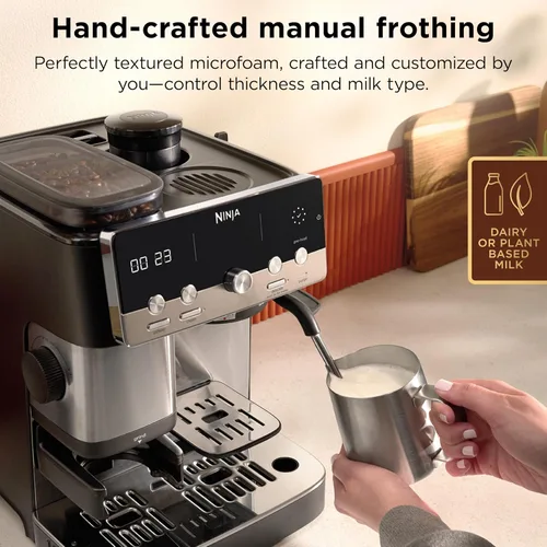 Vista 5 de Ninja Luxe Café Mini, máquina de café expreso y café por goteo, inoxidable