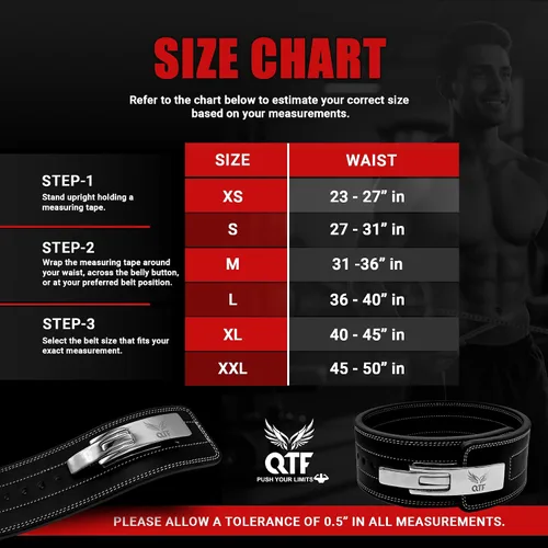 Vista 7 de QTF 'S - Cinturón de palanca para levantamiento de pesas para hombres y mujeres, hecho de cuero grueso, cinturón de entrenamiento de gimnasio, ideal