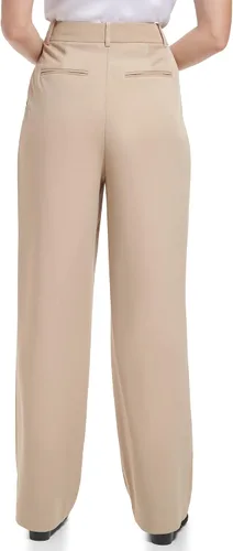 Vista 3 de Calvin Klein Pantalones elásticos formales de pierna ancha con cremallera Lux para mujer
