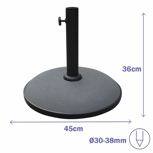 Vista 3 de Marbueno Base Sombrilla Redonda Cemento 45x36 cm 20KG Gris Jardin, Piscina y Terraza 10449