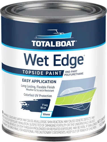 Vista 29 de TotalBoat Wet Edge Topside - Pintura marina con recubrimiento de poliuretano premium para barcos, vehículos recreativos, molduras exteriores, fibra