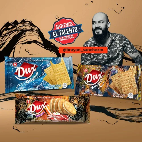 Vista 7 de Dux Sandwich Crackers (paquete de 18) con sabor a crema de queso blanco, Snack Crackers Galletas Dux con sabor a Queso blanco Colombian crakers.