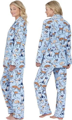 Vista 2 de PajamaGram Pijamas de invierno para mujer - Pijamas de franela para mujer