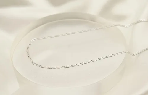Vista 2 de Pori Jewelers - Collar de cadena de eslabones de plata de ley 925 (2mm, 3mm, 3.5mm, 5.5mm)