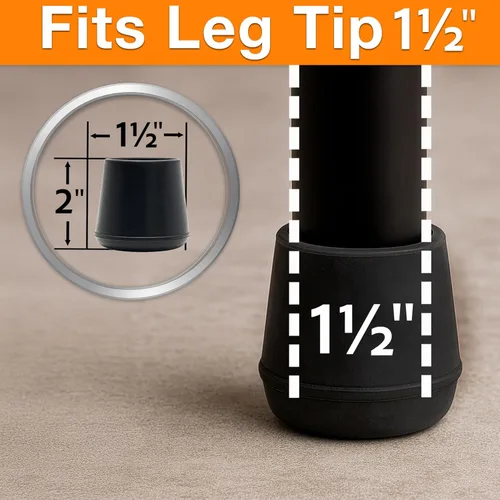 Vista 6 de Shepherd Hardware - Puntas de goma para patas, Negro, 9226
