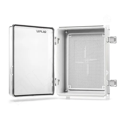 Vista 10 de QILIPSU - Caja de conexiones de acero inoxidable con tapa, bisagras y placa de montaje, universal, impermeable IP67, plástico ABS, gris, recinto