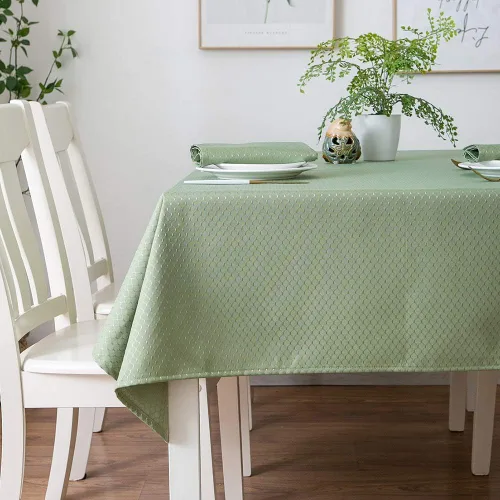 Vista 4 de Tektrum Mantel rectangular de jacquard de 60 x 84 pulgadas, elegante, a cuadros, impermeable, resistente a las manchas, a prueba de derrames, sin