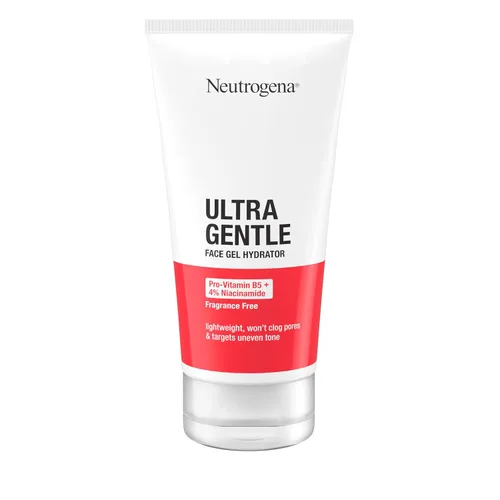 Vista 2 de Neutrogena Gel hidratante facial ultra suave con provitamina B5 y 4% niacinamida diseñado para pieles propensas al acné, crema de gel ligera que se