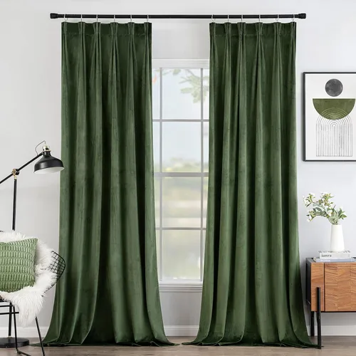 Vista 6 de MIULEE Cortinas opacas de terciopelo de 96 pulgadas, cortinas opacas de lujo para dormitorio, sala de estar, cortinas suaves con bolsillo para barra