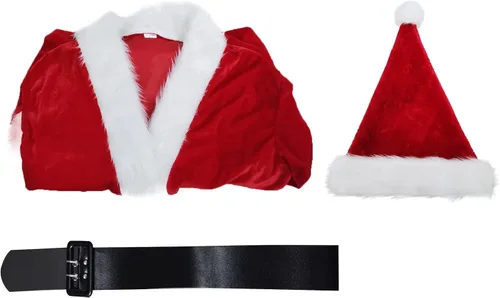 Vista 6 de Chaqueta de Santa para mujer, vestido con cinturón y sombrero