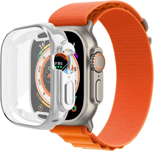 Vista 14 de Yrzper Funda protectora de pantalla compatible con Apple Watch Ultra de 1.732 pulgadas / Ultra 2 de 1.732 pulgadas, cubierta de TPU suave chapada