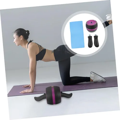 Vista 7 de Rueda de rodillo abdominal con asas ergonómicas y núcleo de alfombrilla extra, rueda de entrenamiento para gimnasio en casa, adecuada