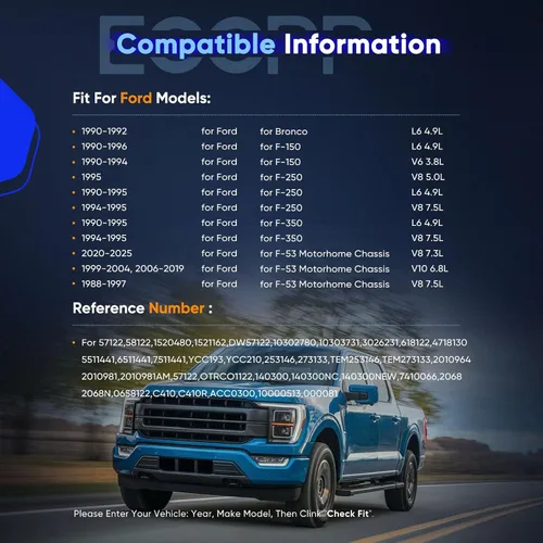 Vista 2 de ECCPP Compresor de aire con embrague 1990-1995 para Ford F-150 F-250 F-350 F-53 Autocaravana 4.9L 7.5L Compresor de aire AC