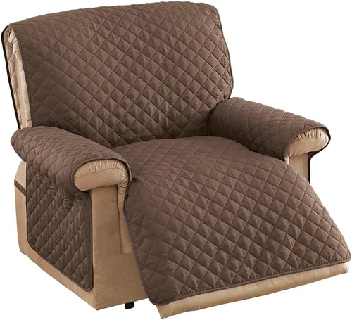 Vista 14 de Collections Etc - Funda protectora reversible, resistente a derrames y acolchada para muebles con lazos - Cubre el fondo del asiento, el respaldo