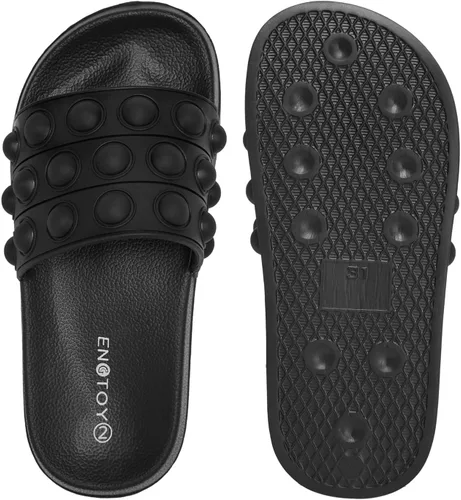 Vista 5 de Engtoy Sandalias para niños y niñas, unisex, ligeras, antideslizantes, puntera abierta, cómodas, para ducha, playa, divertidas sandalias