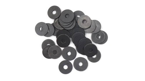 Vista 2 de 100 piezas de arandelas planas M3 (DO=12mm, 1mm de grosor) negras grandes para guardabarros, grado 8, acero al carbono