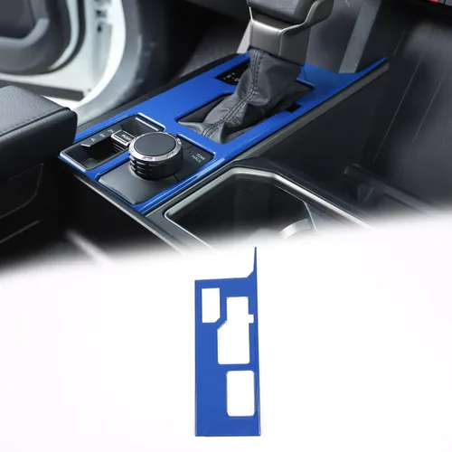 Vista 11 de Marco de protección para panel de palanca de cambios de consola central compatible con Toyot@Tundra Sequoia 2022 2023, accesorios de cubierta de Azul