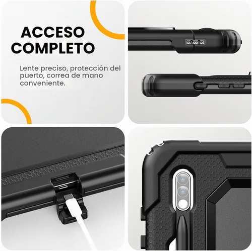 Vista 7 de Timecity - Funda para tablet Samsung Galaxy Tab S7 FE de 12,4 pulgadas, S7 y S8 Plus Funda protectora para tableta con protector de pantalla