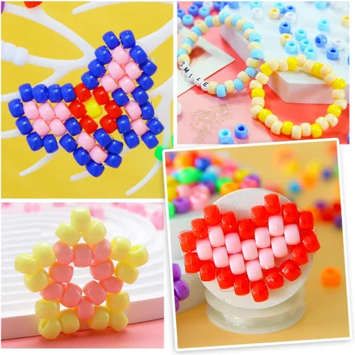 Vista 5 de IOOLEEM Cuentas de poni multicolor a granel, kit de 4000 piezas para pulseras de amistad y fabricación de joyas, fácil almacenamiento 11 Multicolor