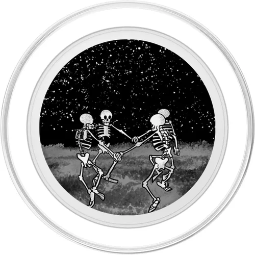 Vista 2 de Skeletons Dancing Night Sky Cool Goth Aesthetic Halloween PopSockets MagSafe PopGrip para iPhone