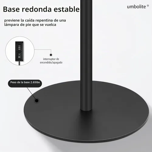 Vista 5 de Luz de Pestañas, Lámpara de Pie LED, Lámpara de Pie de Lectura, Cuello de Ganso Ajustable, 3 Alturas, Brillo Dual de 10W, Lámpara de Pie Portátil