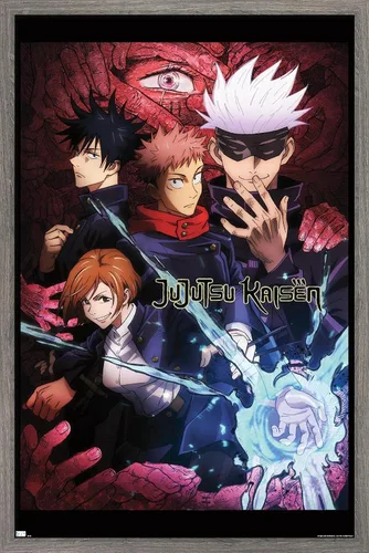 Vista 10 de Jujutsu Kaisen - Póster de pared inglés de una hoja, 34 pulgadas de largo x 22.4 pulgadas de ancho, versión sin marco