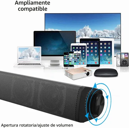 Vista 8 de Barra de sonido portátil para TV/PC, exterior/interior con cable e inalámbrico Bluetooth 5.0 altavoz con control remoto y cable óptico, barra