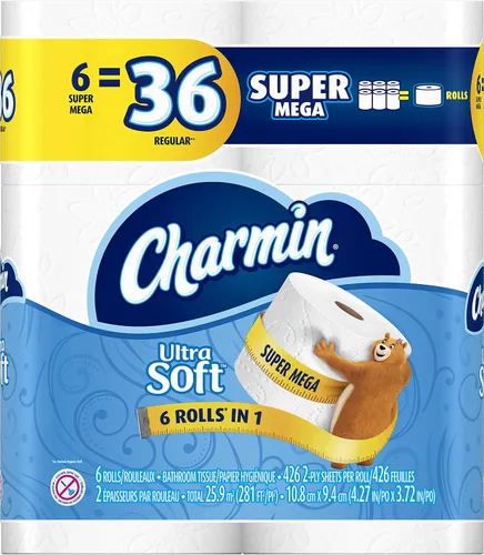 Vista 25 de Charmin Papel de baño ultra suave 16 rollos dobles = 32