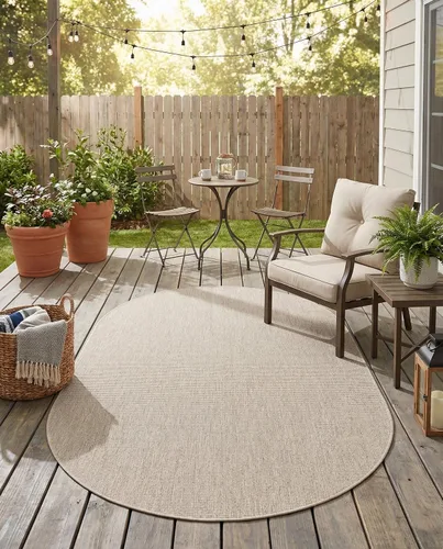 Vista 14 de Rugs.com Outdoor Solid Collection - Alfombra de pelo plano beige de 2 x 3 pulgadas, perfecta para entradas, cocinas, rincones de desayuno, piezas