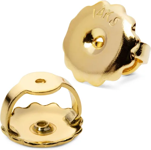 Vista 16 de Everyday Elegance Pendientes sólidos de oro blanco de 14 quilates con dos piezas de repuesto para parte trasera de arete Tornillo roscado
