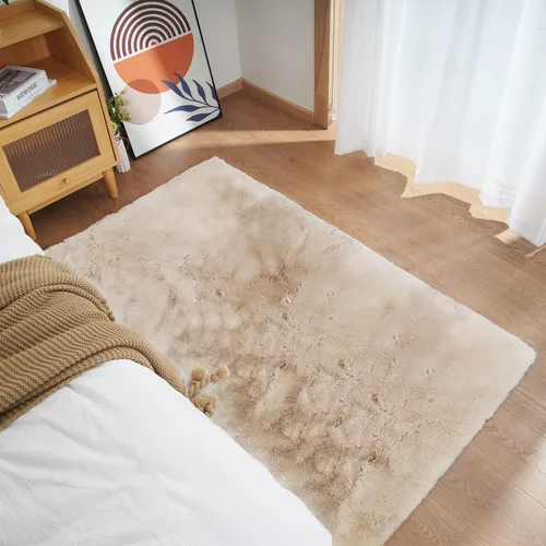 Vista 59 de Ghouse Alfombra ultrasuave de pelo sintético de conejo 2x3, alfombras lavables a máquina para dormitorio, alfombras esponjosas para sala de estar