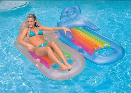 Vista 7 de Intex King Kool Lounge - Tumbona inflable para piscina con reposacabezas (par)