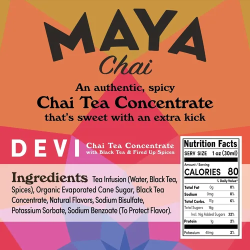 Vista 2 de Maya Chai Concentrado de té, Devi, Extra Spice, Heritage Recipe, 6 onzas líquidas