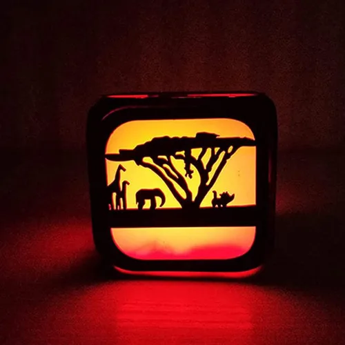 Vista 4 de Reloj despertador Forest Lion King creativo 3D LED pequeño despertador para habitación de los niños dormitorio con luz nocturna LED reloj