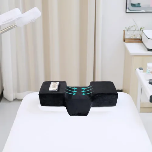 Vista 4 de Almohada de extensión de pestañas para salón de belleza de espuma viscoelástica con funda de terciopelo Almohada ergonómica de curva mejorada