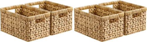 Vista 29 de StorageWorks Cesta de mimbre con asa, cestas de almacenamiento de mimbre para organizar, cestas de almacenamiento decorativas para estantes, cuerda
