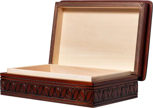 Vista 4 de JOYERÍA CAJA DE MADERA Hecho A Mano De Linden Recuerdo, Hecho En Polonia