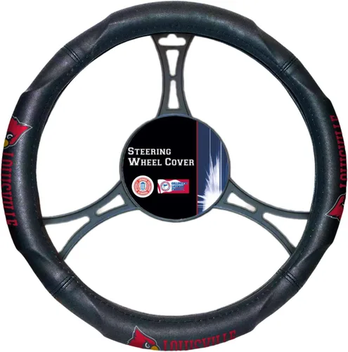 Vista 2 de Funda para volante con licencia oficial de la NCAA, 14.5-15.5 pulgadas, color negro