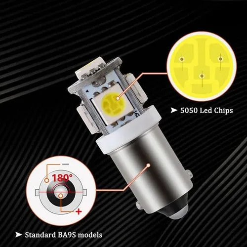 Vista 5 de britelites Jtech 10 bombillas LED blancas para coche BA9S 5 5050-SMD 1895 T4W 1445 6253