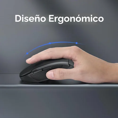 Vista 4 de TECKNET Ratón inalámbrico plegable, ratón de viaje 2.4G, 3 DPI ajustables Negro