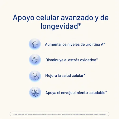 Vista 3 de ProHealth Urolitina A de espectro completo 60 cápsulas Soporte celular para un envejecimiento saludable con extractos de granada y uva roja